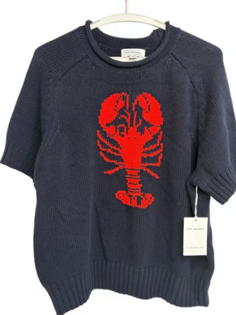 Free Assembly 100% Cotton Lobster Rollneck Sweater, XL, Navy Coastal Beach - Picture 5 of 5